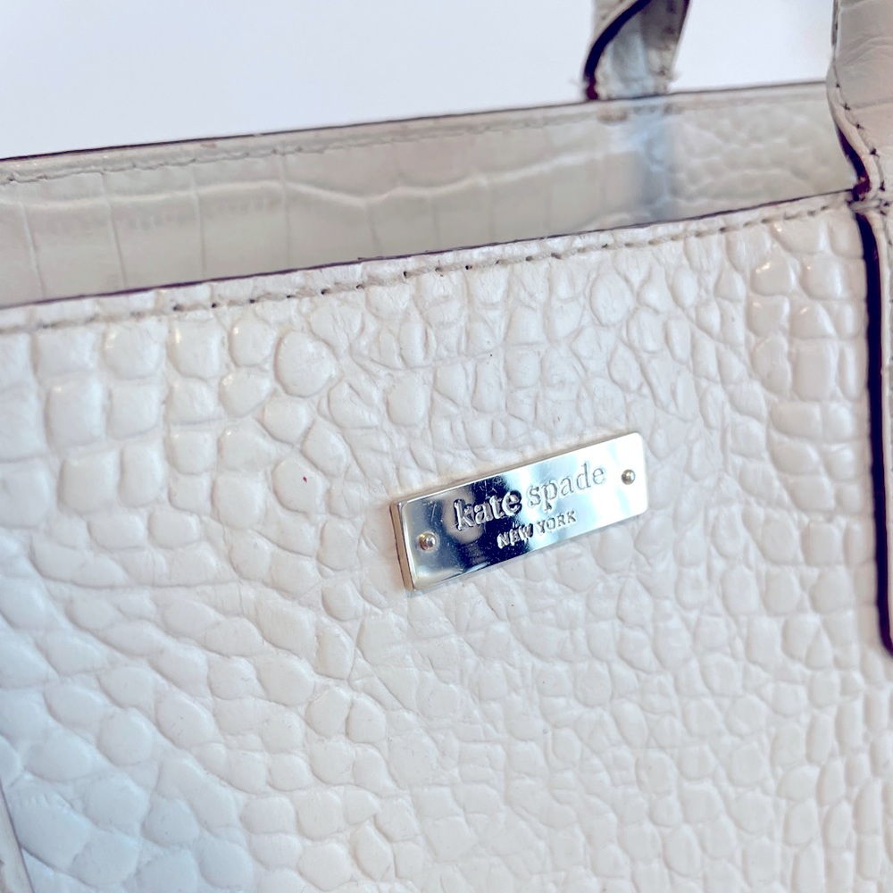 VINTAGE RARE KATE SPADE WHITE ALLIGATOR PRINT - Picture 7 of 7